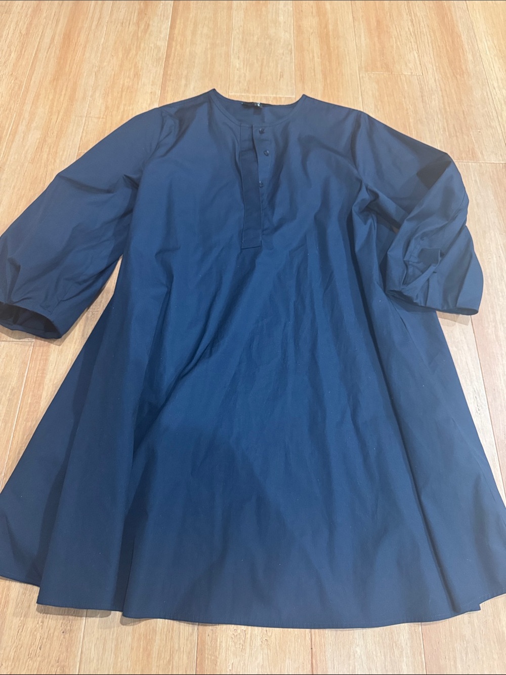 Banana Republic Navy Button-Front A-Line Shirt Dress